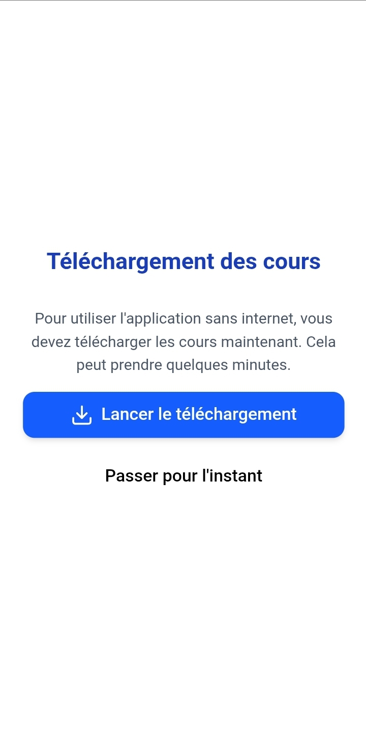 Téléchargement des cours hors ligne